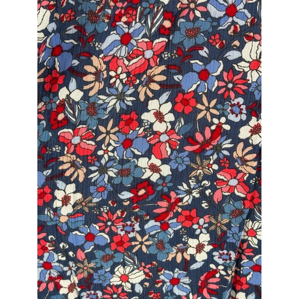 Liz Claiborne Off The Shoulder Top Blue Floral 100% Rayon XXL - Picture 5 of 7